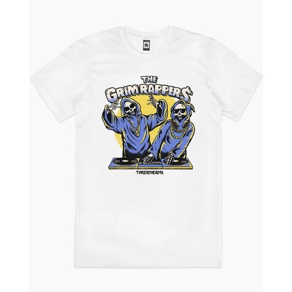 The Grimm Rappers Funny Cool Slogan Cotton T-Shirt Unisex Tee White S