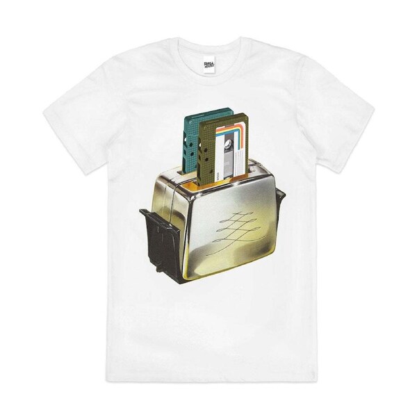 Bread of Music Toaster Cassette Funny Cotton T-Shirt Unisex Tee White XL