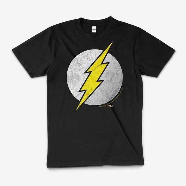 DC Comics The Flash Logo Fastest Man Cotton T-Shirt Unisex Tee Black 2XL