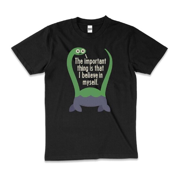Believe In Yourself Slogan Loch Ness Cotton T-Shirt Unisex Tee Black M