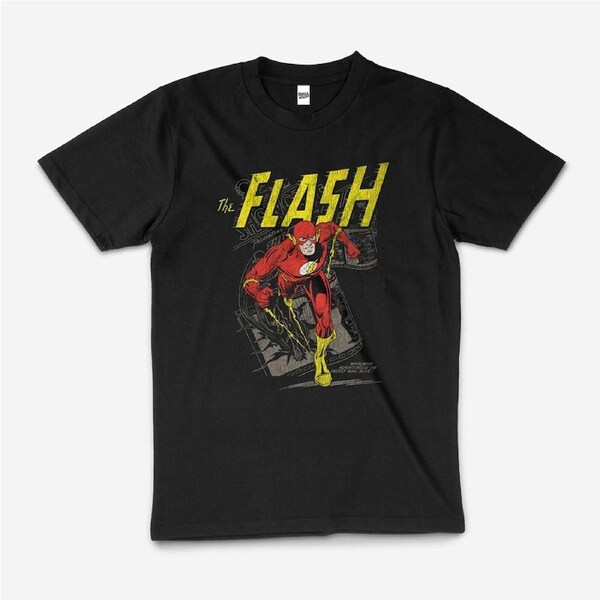 DC Comics The Flash Fastest Man Alive Superhero T-Shirt Unisex Tee Black M