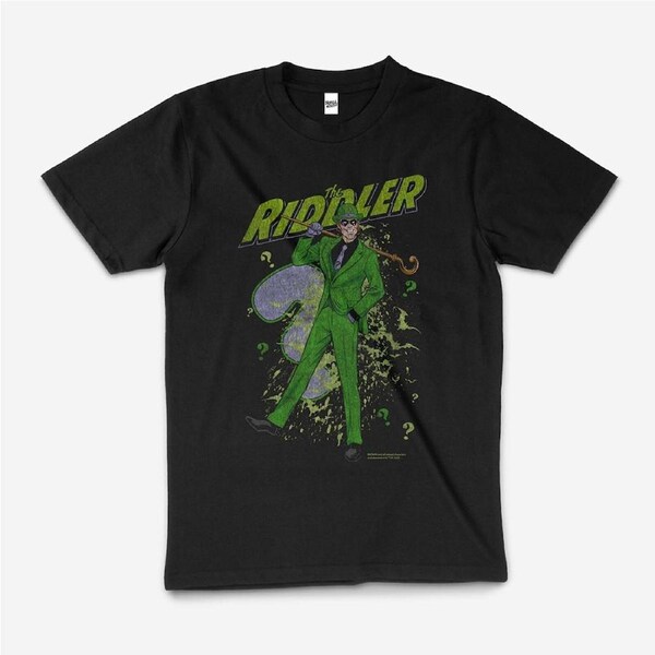 DC Comics The Riddler Superhero Villain Cotton T-Shirt Unisex Tee Black S