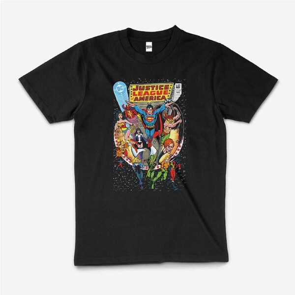 DC Comics The Justice League Of America Superhero Cotton Unisex Tee Black 3XL