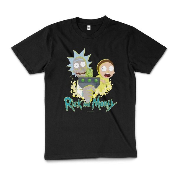 Rick And Morty Portal Gun Funny Cartoon Cotton T-Shirt Unisex Tee Black S
