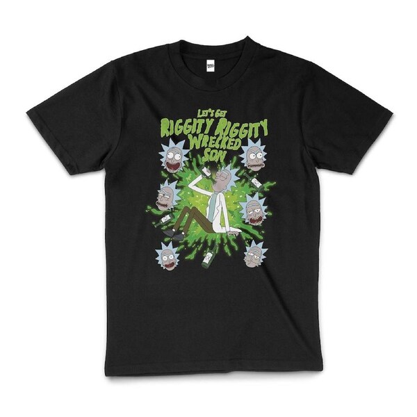 Rick And Morty Riggity Riggity Wrecked Cotton T-Shirt Unisex Tee Black 3XL