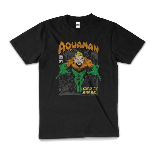 Aquaman King of The Seven Seas Superhero Cotton T-Shirt Unisex Tee Black M