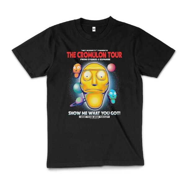 Rick And Morty Get Schwifty Cromulon Tour Cotton T-Shirt Unisex Tee Black S