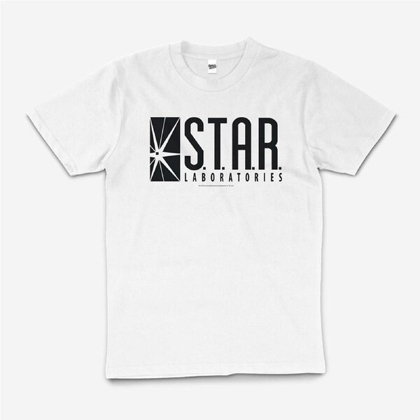 Dc Comics The Flash Star Laboratories Cotton T-Shirt Unisex Tee White S