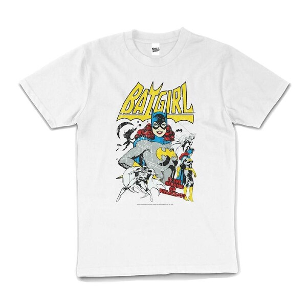 Batgirl Cartoon Superhero Heroine DC Comics Cotton T-Shirt Tee White 3XL