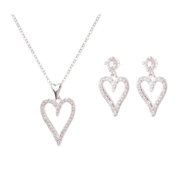 Gibson Gifts Equilibrium Mother/Mum Silver Necklace & Earrings Jewellery Set