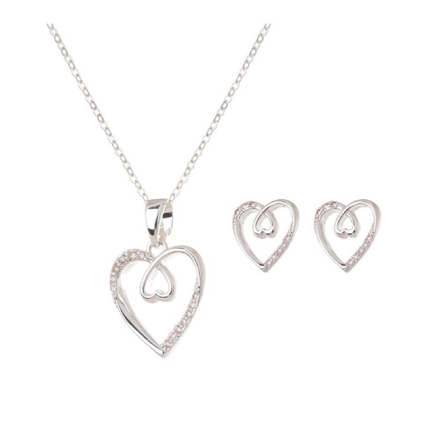 Gibson Gifts Equilibrium Sister Silver Necklace & Earrings Jewellery Set