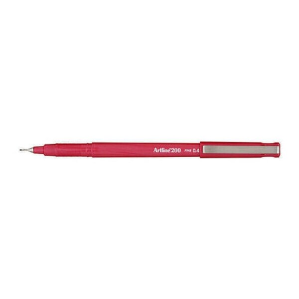 Artline 200 Bright Fineliner Pen 0.4mm Red Bx12