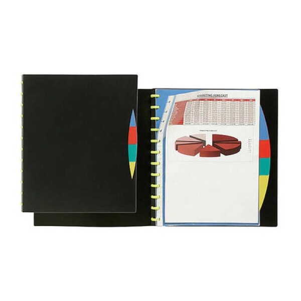 Marbig Kwik Zip Refil D/Book A4 20Poc W/PP Div Blk