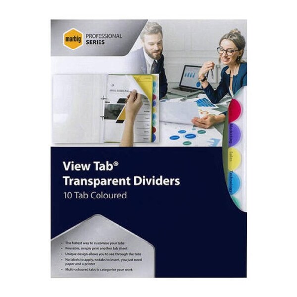 Marbig Pro Indices & Dividers 10 Tab Pp A4 Multi