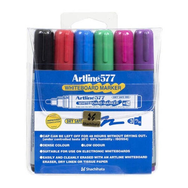 Artline 577 Whiteboard Marker Asst Wlt6