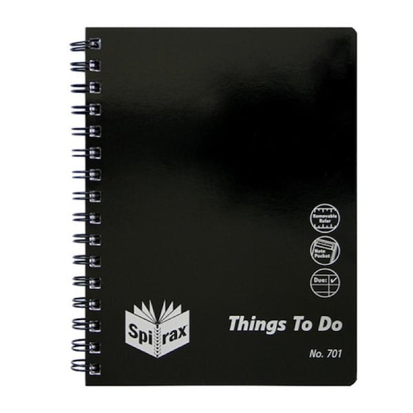 Spirax 701 Organiser Range Things To Do A5 96P Pk5