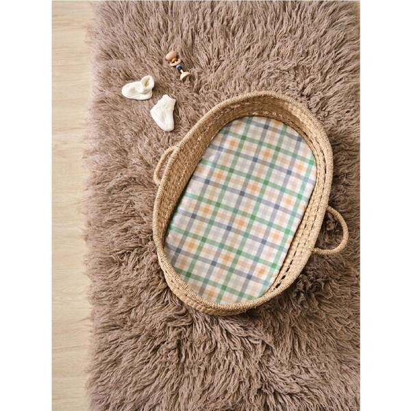 Linen House Kids Bassinet Cotton Playground Bedding Sheet Set 50x80cm Green