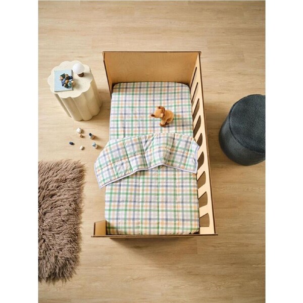 Linen House Kids Cot Cotton Playground Coverlet Bedding 100x120cm Green