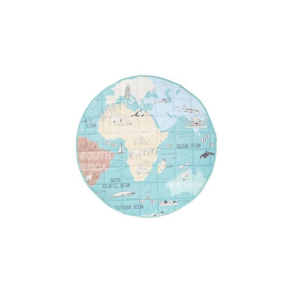 Linen House Kids 120cm Cotton Atlas Play Baby/Toddler Activity Mat Round