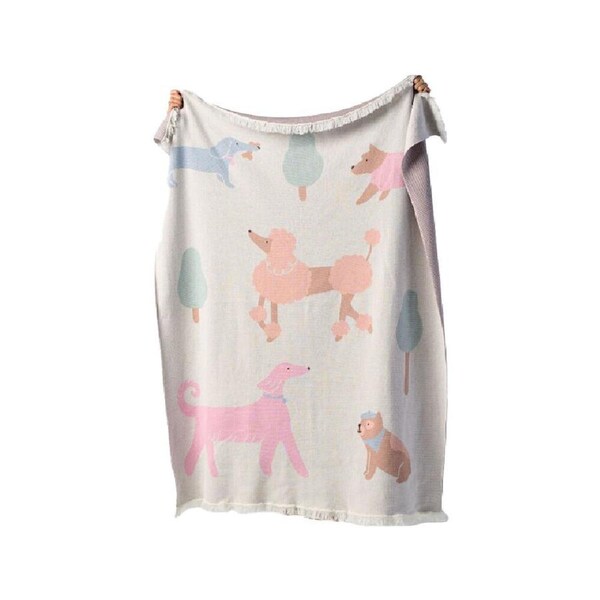 Linen House Kids 120cm Cotton Petite Paris Bedding Blanket Rectangle Pink