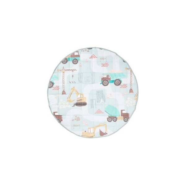 Linen House Kids 120cm Cotton The Big Build Play Baby/Toddler Mat Round Blue