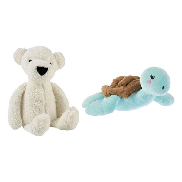 2pc Linen House Kids Tori Turtle and Perry Polar Bear Novelty Cushions Set