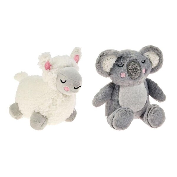 2pc Linen House Kids Kattie Koala and Lilly Lamb Plush Toy Cushions Set