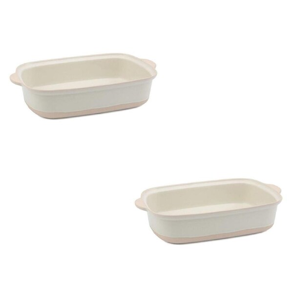 2PK Jamie Oliver Stoneware Big Love Epic Roaster Serving Dishware 39x25cm White