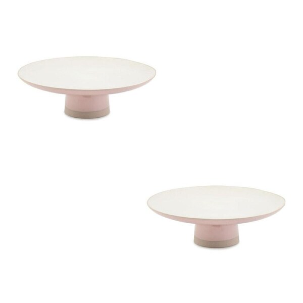 2PK Jamie Oliver Stoneware Big Love Showstopper Cake Display Stand 31x10cm Pink