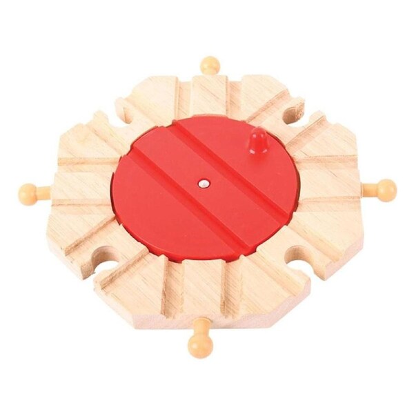 Bigjigs Rail 8-Way Turntable 14.5cm Railway Track Accessory Kids Wooden Toy 3y+