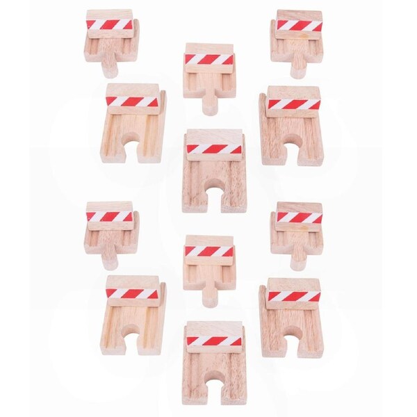 2x 6pc Bigjigs 5.5cm Railway Buffers Accessory Set Kids/Children Wooden Toy 3y+