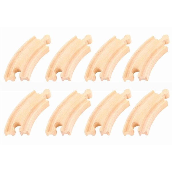 2x 4pc Bigjigs 9.5cm Rail Short Curves Tracks Accessory Kids Wooden Toy 3y+