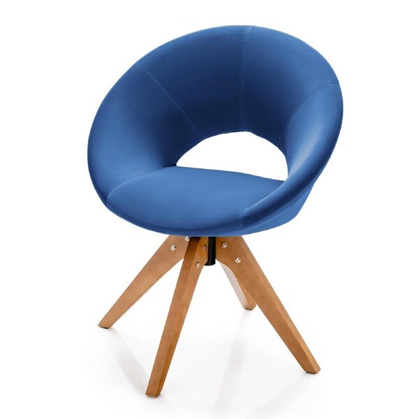 Costway 360° Swivel Velvet Office Chair Desk Accent Chair Height Adjustment Armchair Home Work Study Blue