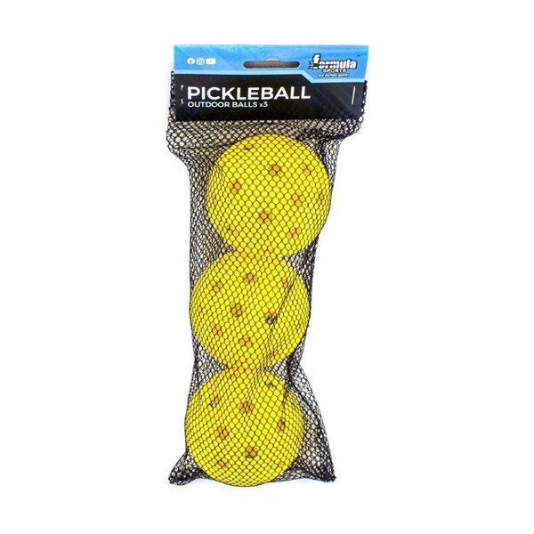 3pc Formula Sports Pickleball Outdoor Balls Kids/Adult Interactive Game Yellow