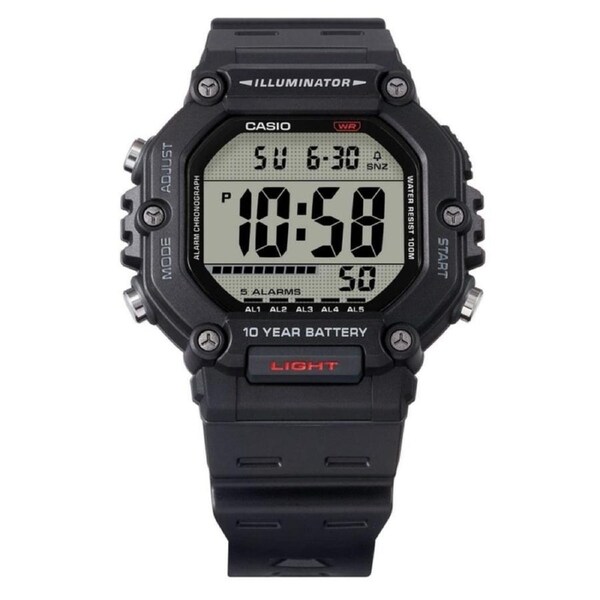 Casio Illuminator Digital Alarm Dual Time Quartz AE-1600H-1AV 100M Mens Watch