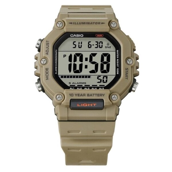 Casio Illuminator Digital Alarm Dual Time Quartz AE-1600H-5AV 100M Mens Watch