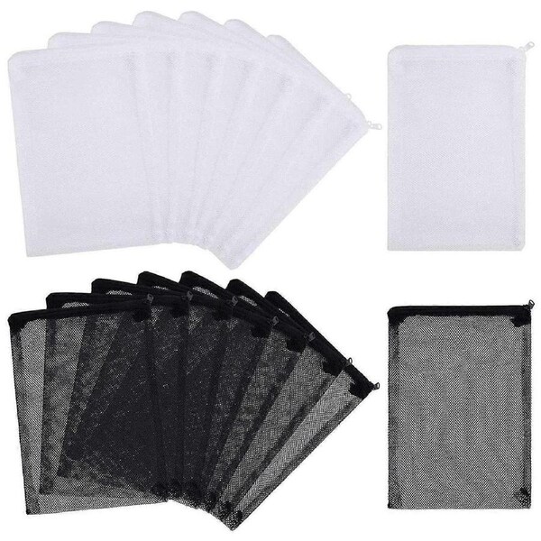 Aquarium Mesh Media Filter Bags, Nylon with Zipper, 16 PCS