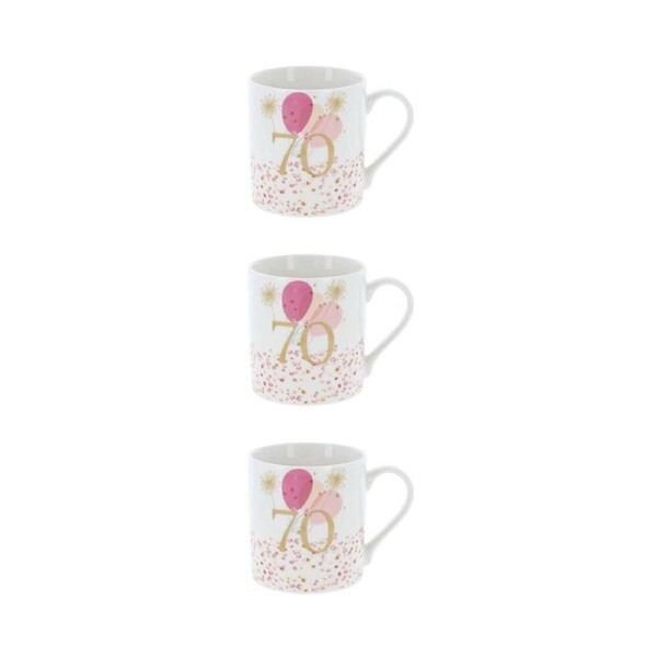 3PK Gibson Gifts Rush Birthday Ladies 70th Mug R 250ml Drinking Cup w/ Handle
