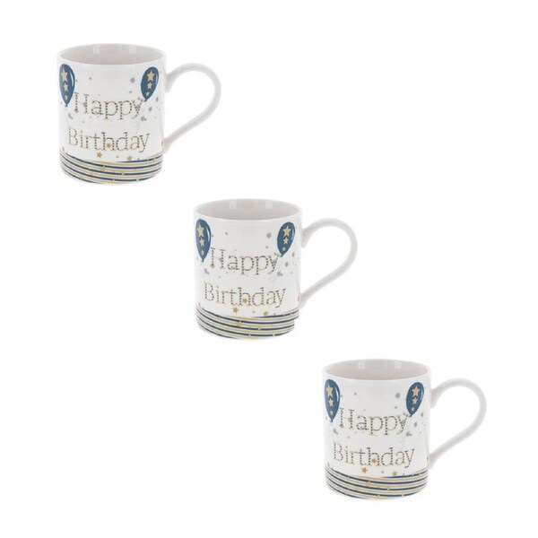 3PK Gibson Gifts Rush Mens Happy Birthday Beer Mug R Drinking Cup w/ Handle
