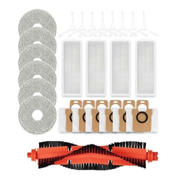 25PCS Replacement Parts for M30 Pro C107 Robot Vacuum Main Side Brush Mop Cloth