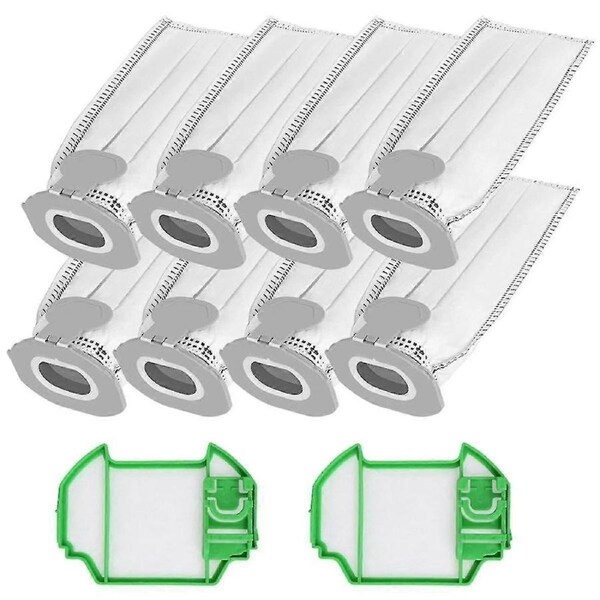Vacuum Cleaner Bags for Kobold VK7 FP7: 8 Replacement Filter Bags, 2 Filters
