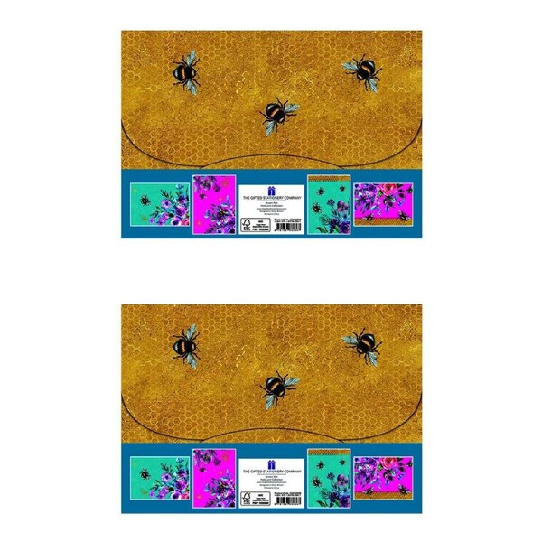 2PK Gibson Gifts Queen Bee Writing Paper Stationery Notecard/Message Collection