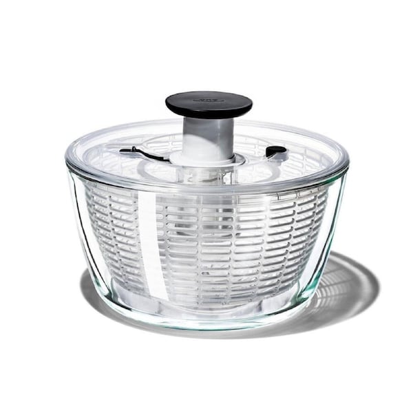 OXO Good Grips Glass Salad Spinner - Serving Bowl Lettuce Dryer