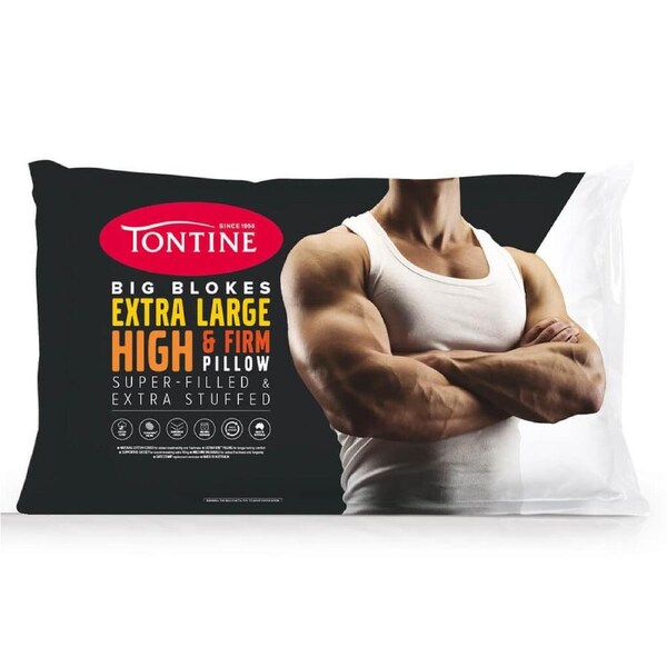 Tontine Big Blokes Extra Large High & Firm Sleeping Pillow Cushion Home Bedding
