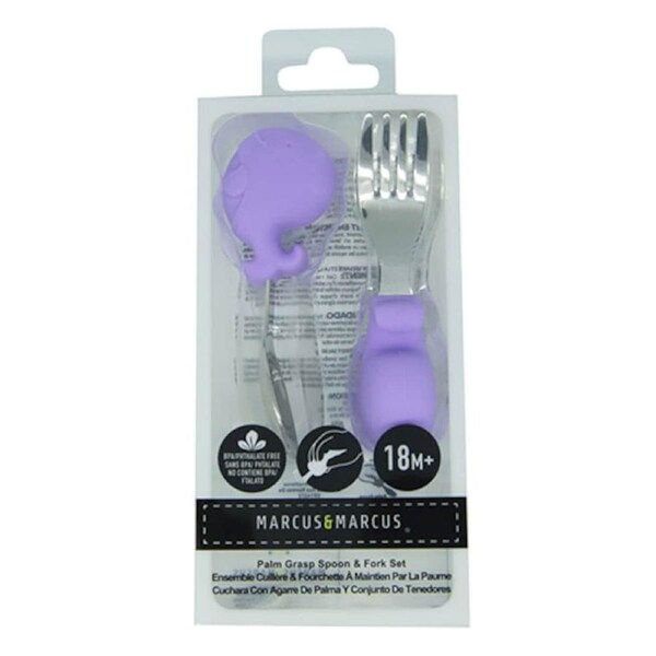 Marcus & Marcus Palm Grasp Fork & Spoon Set Lilac
