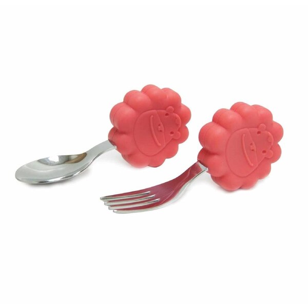 Marcus & Marcus Palm Grasp Fork & Spoon Set Red