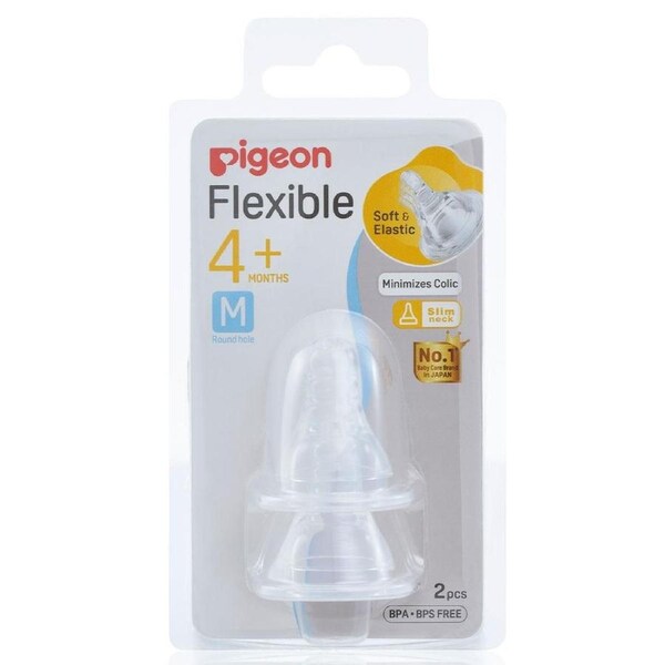 Pigeon Flexible Peristaltic Teat (M) 2 Pack