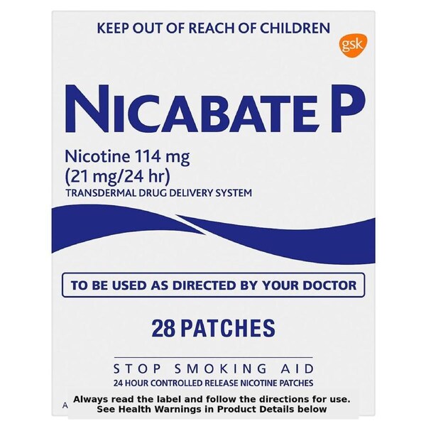 Nicabate P Patch 21mg Quit Smoking 28 Patches