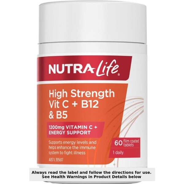 Nutra-Life Vitamin C + B12 & B5 60 Tablets