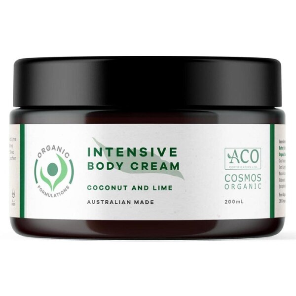 Organic Formulations Intensive Body Cream with Coconut & Lime 200ml